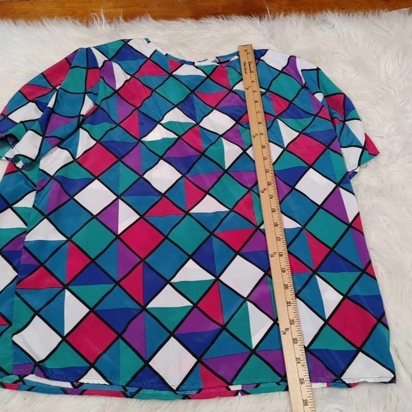 Kathie Lee Vintage Size 18 NWT New Career Triangle Retro Made in USA Blouse Top - Image 2