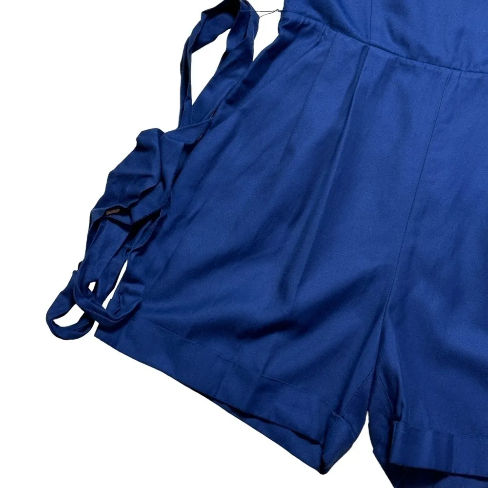 Theory Navy Blue V Neckline Belted Romper US 2 - Image 4