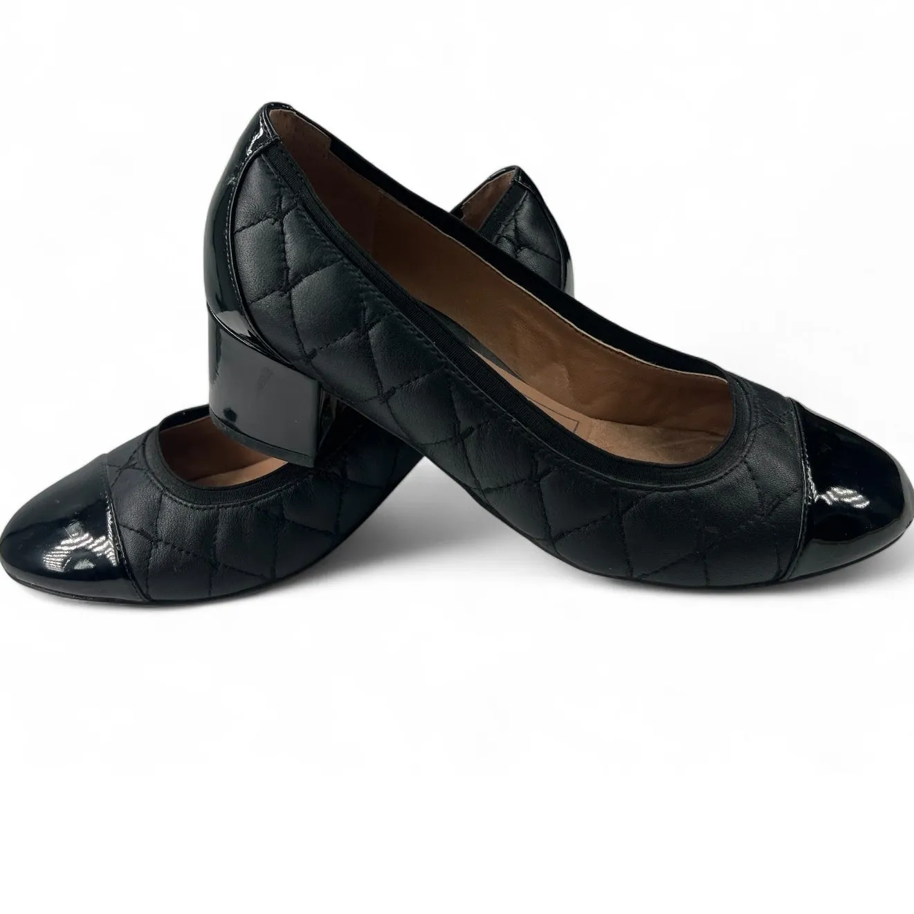 Vionic Ruby Quilted Leather Block Heel Pump 8 Slip On Stretch Womens - Image 2