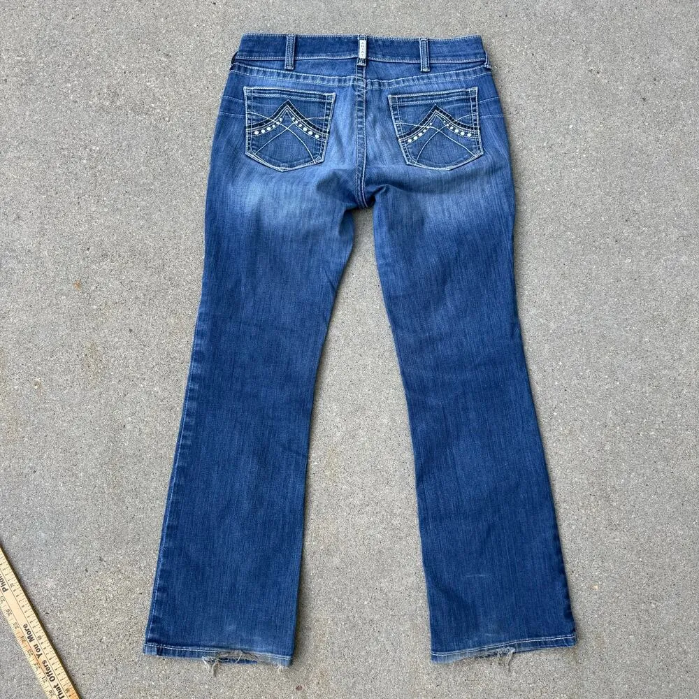 Ariat REAL 32L Spitfire Mid Rise Stretch Original Boot Cut Jeans 10011683 - Image 8