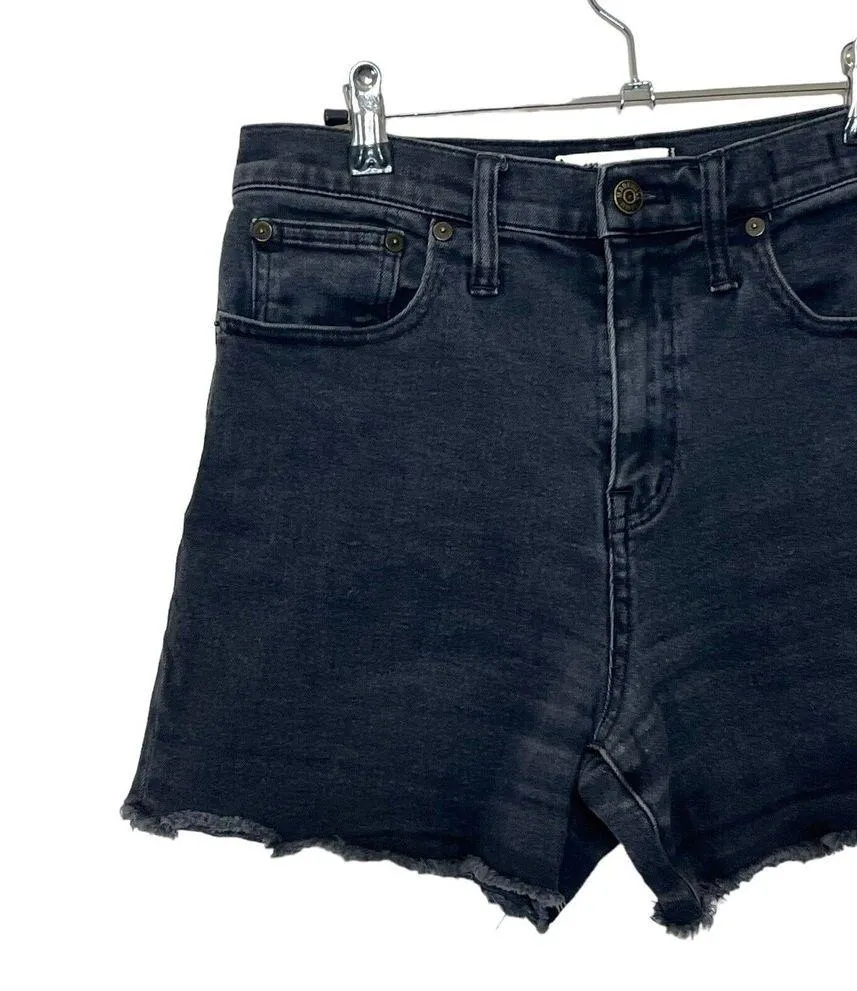 Madewell Shorts Womens High Rise Denim Faded Black Wash Boyshorts Jean 27 FLAWED - Image 2