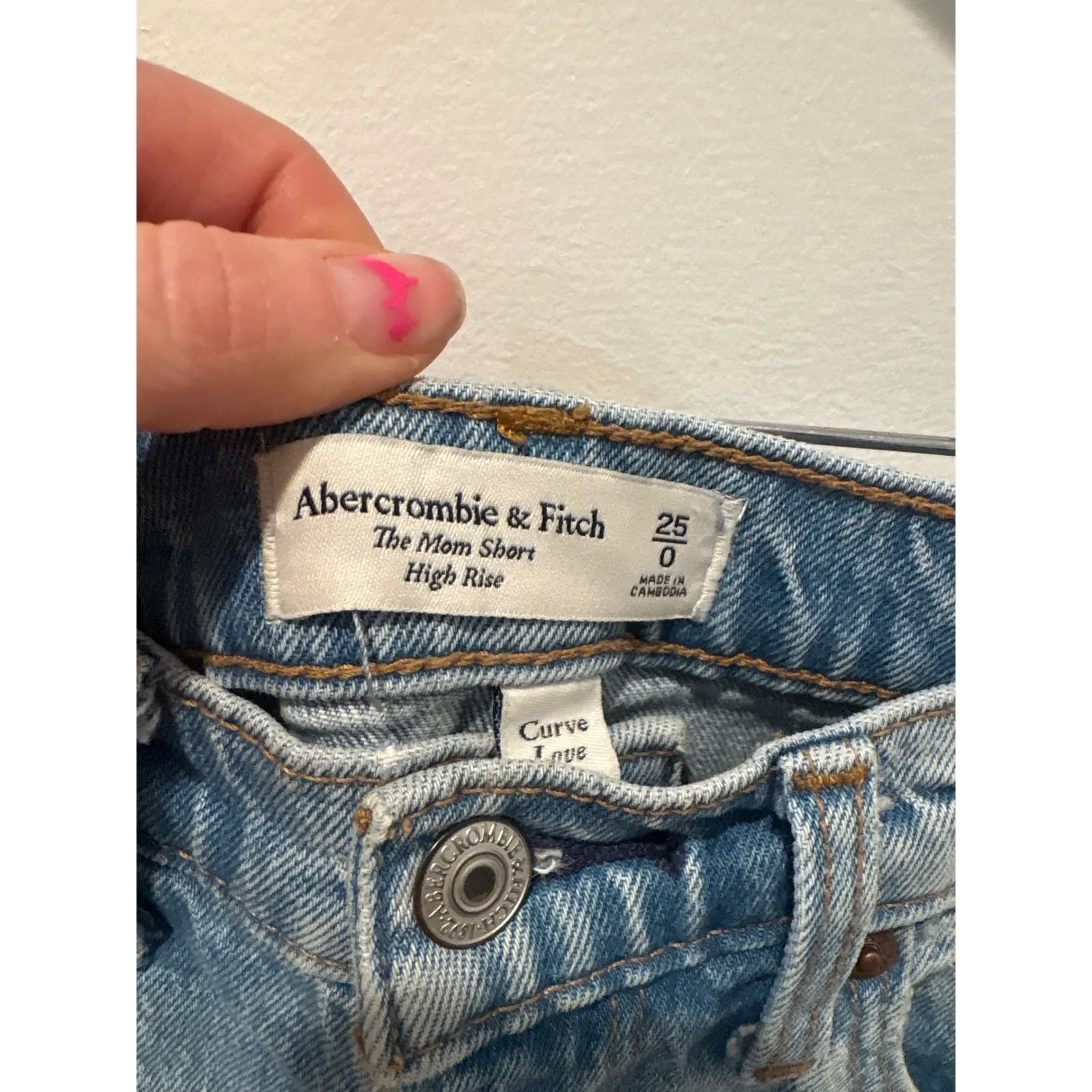 Abercrombie Fitch Curve Love The Mom Short High Rise Shorts Size 25 - Image 2