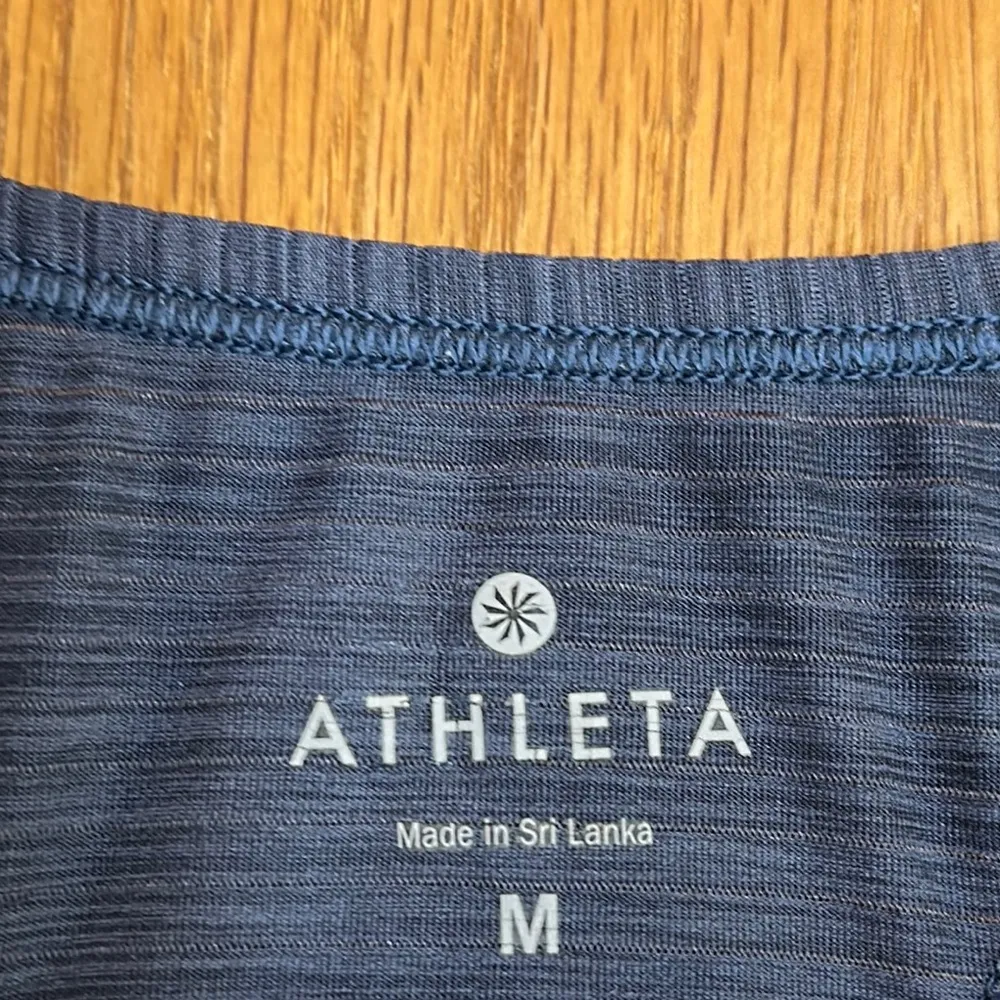 Athleta Blue Sleeveless Tank Top Heathered Racerback - Image 2