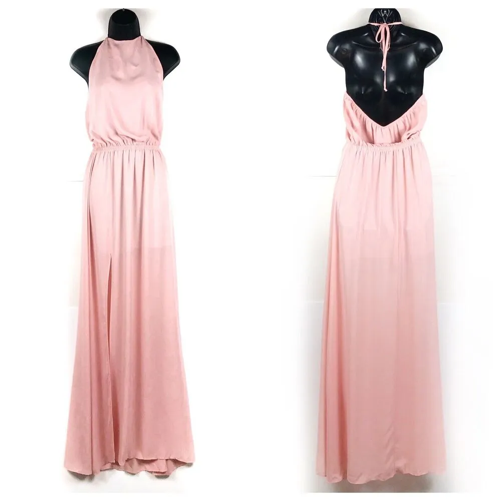 SHOW ME YOUR MUMU Heather Frosty Pink Halter Dress Medium - Image 3
