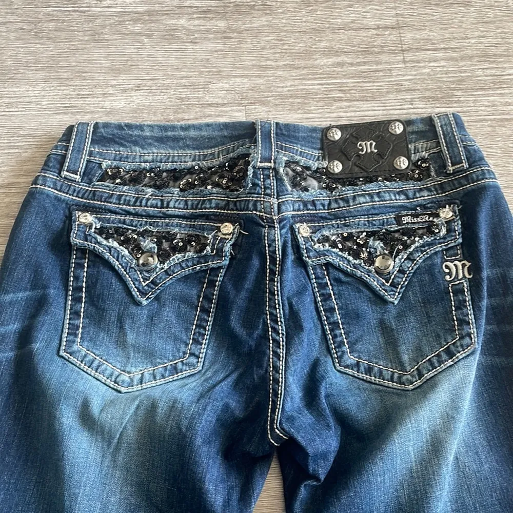 Miss Me Dark Wash Sequins Jeans - Image 4