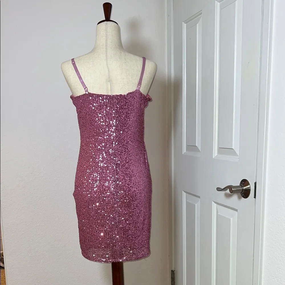Bebe Sparkling‎ Pink Sequin Dress - Image 3