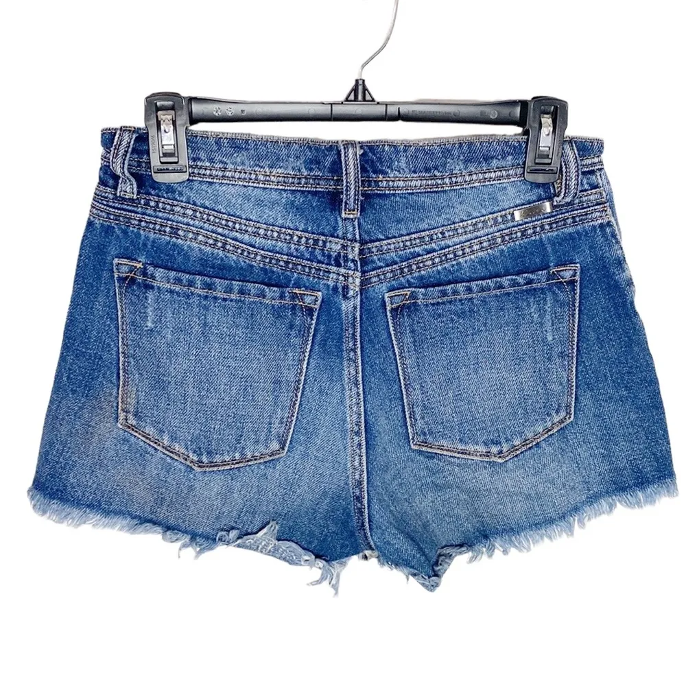 New Kancan for Maurices High Rise Ripped Button Fly 3.5” Short size 24 Blue - Image 3