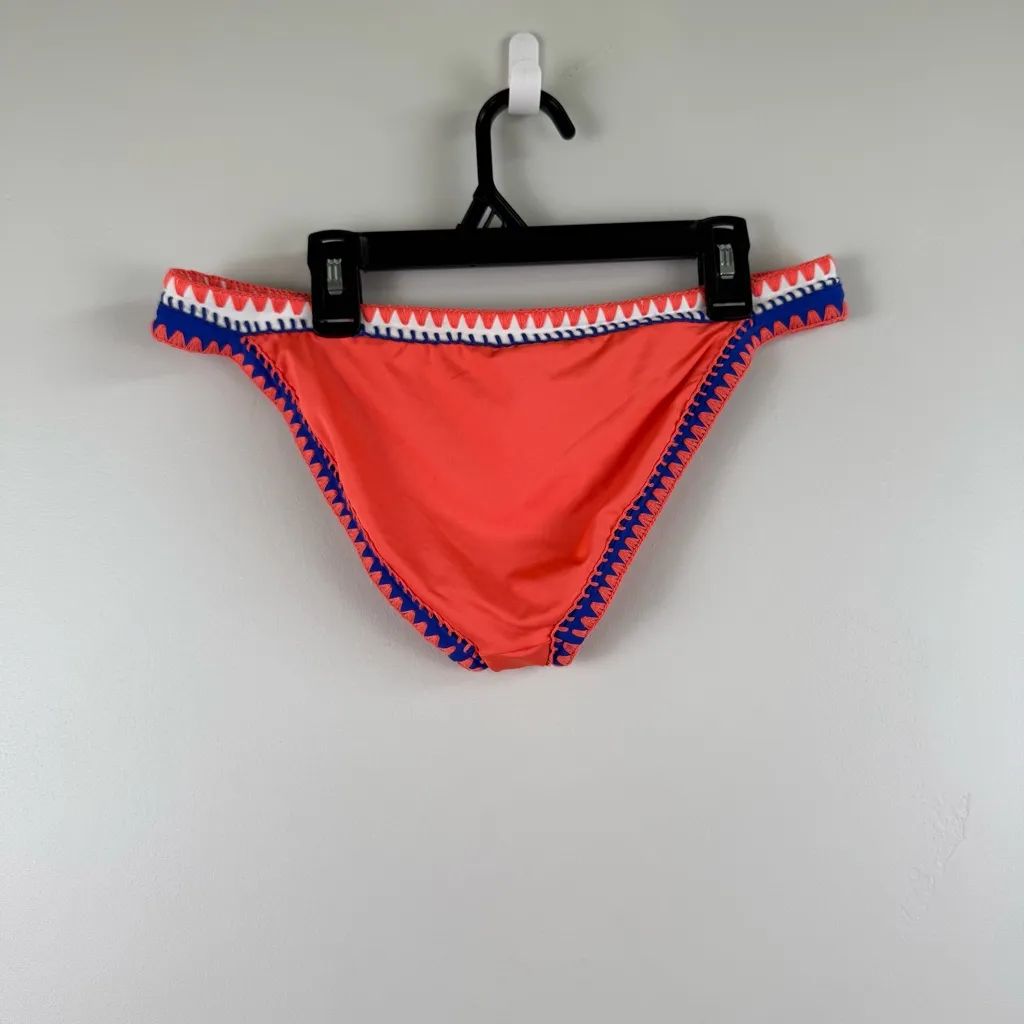 Seafolly Summer Vibe Brazilian Bikini Bottoms Women's Size 12 Nectarine - Image 2