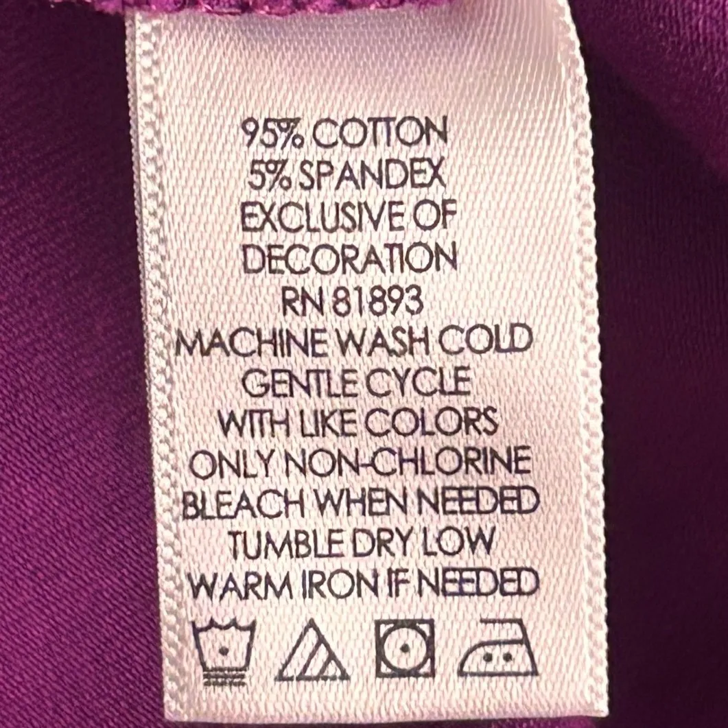 Denim And Co Boho Top Purple Medium - Image 5