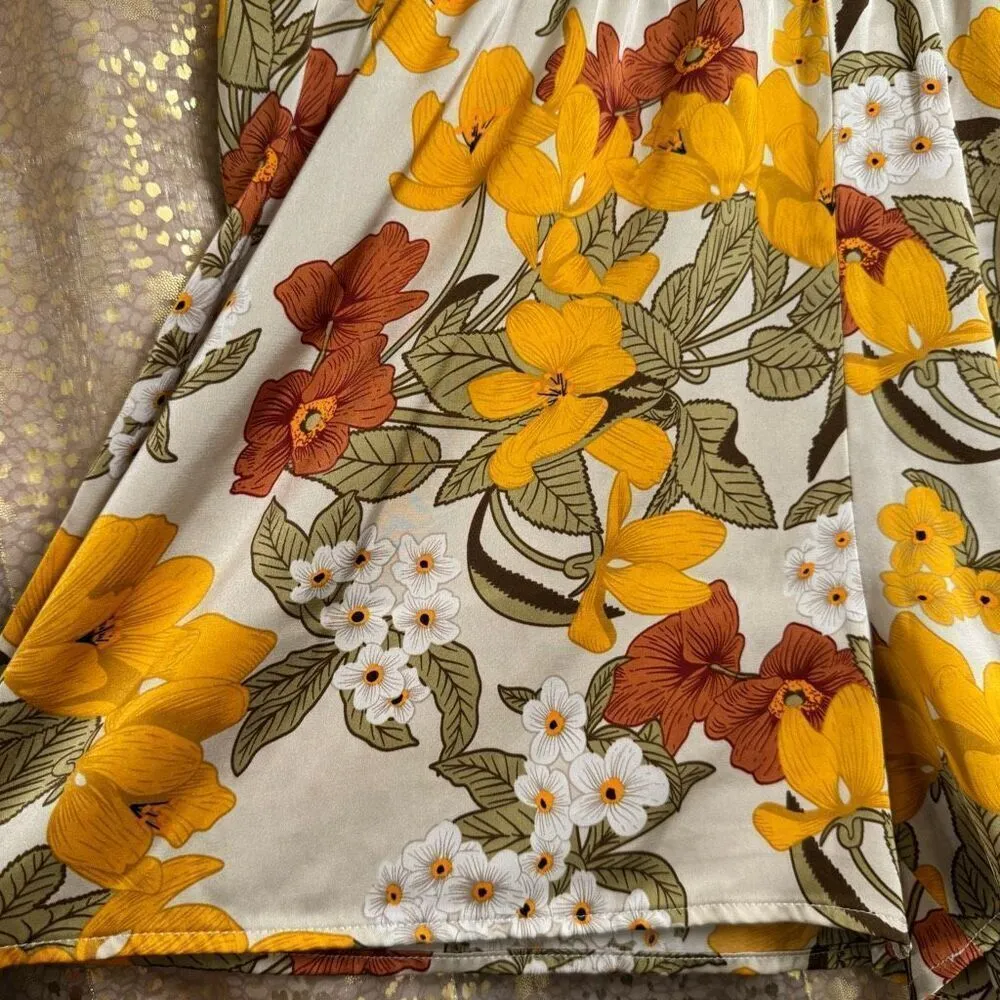 Logan Rae X Roolee Amelias Flower Truck Floral Satin Lounge Shorts XL - Image 4