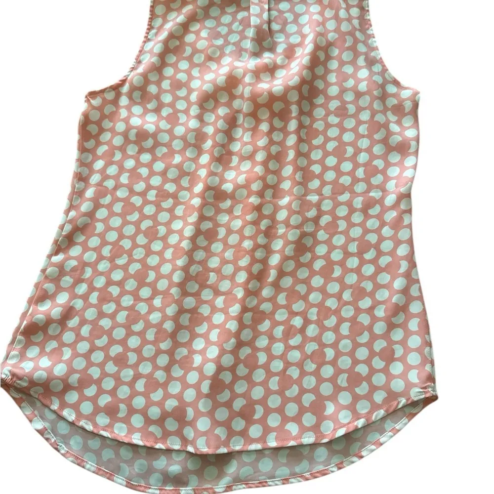 Polka Dot Sleeveless Blouse Top - Image 4