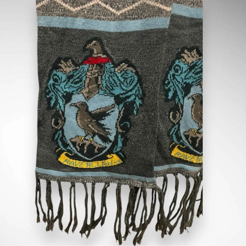 Harry Potter Ravenclaw Winter Jacquard Scarf With Fringe | EUC - Image 6