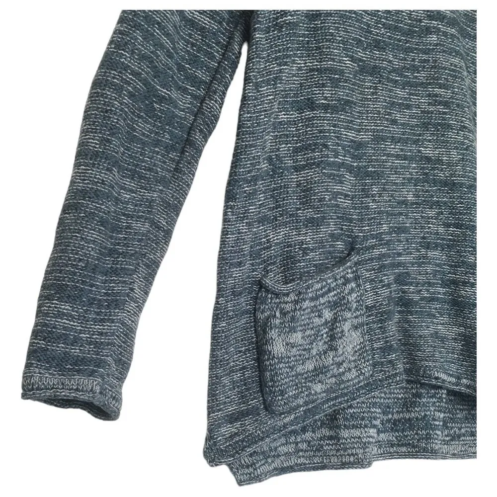 Pure Jill Sweater Womens M J Jill Knit Long Sleeve 1 Patch Pocket Marled Teal - Image 2