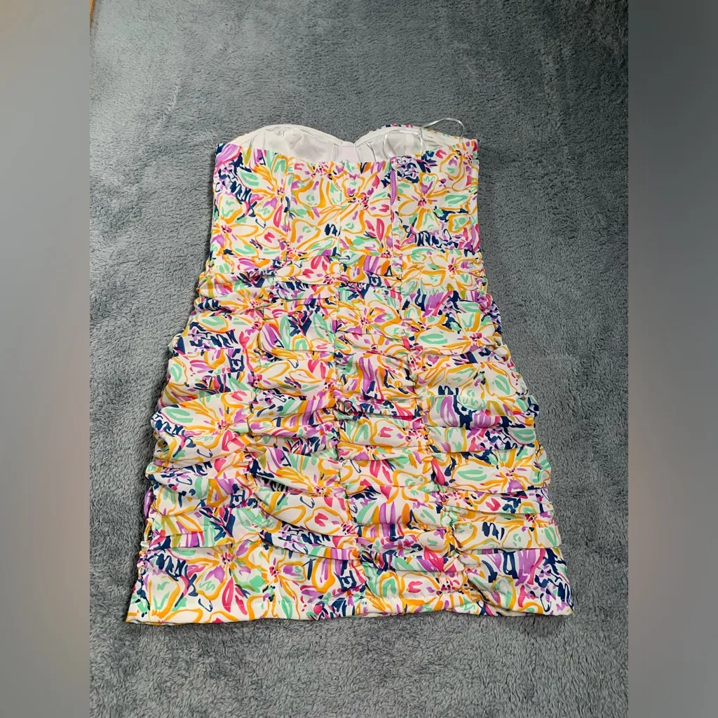 Hello Molly summer for love Multicolor floral Strapless Mini Dress small/4 - Image 7