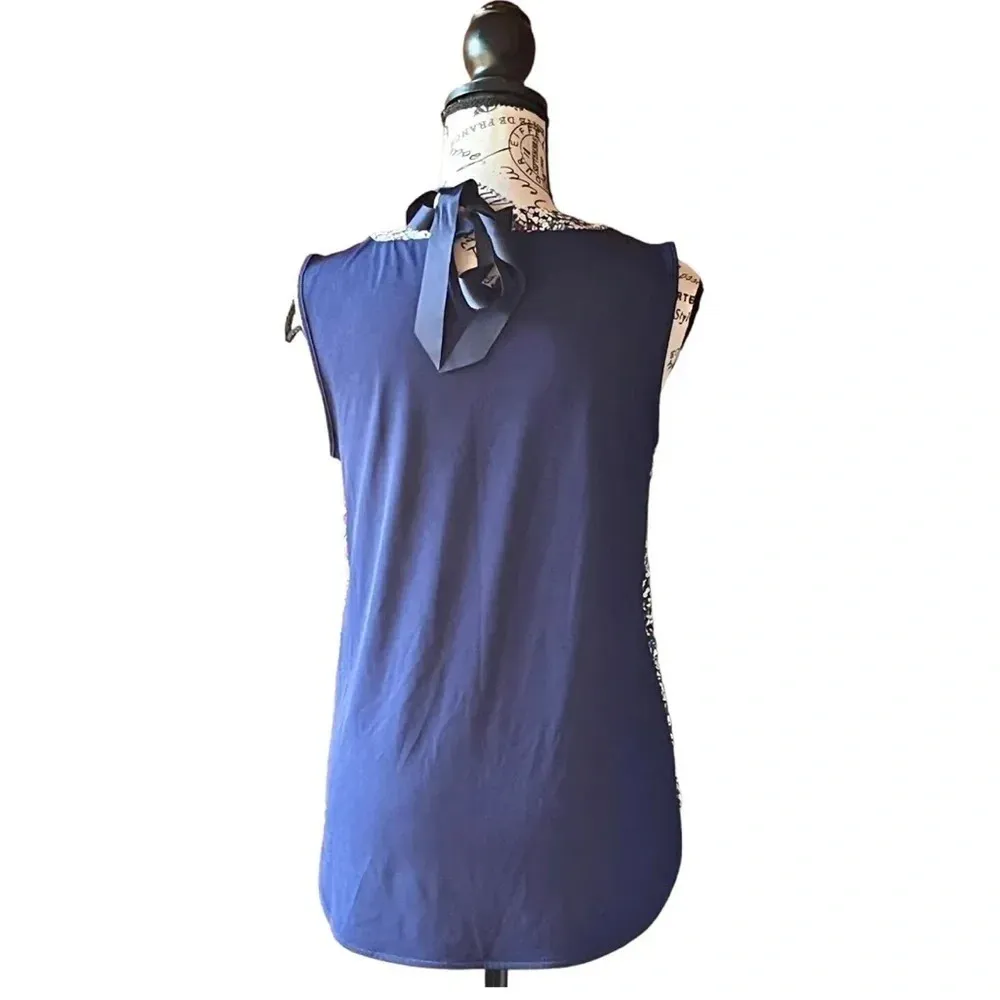 41 Hawthorn Floral Polka Dot Sleeveless Tunic Women’s S Coquette Fairy Blue - Image 5