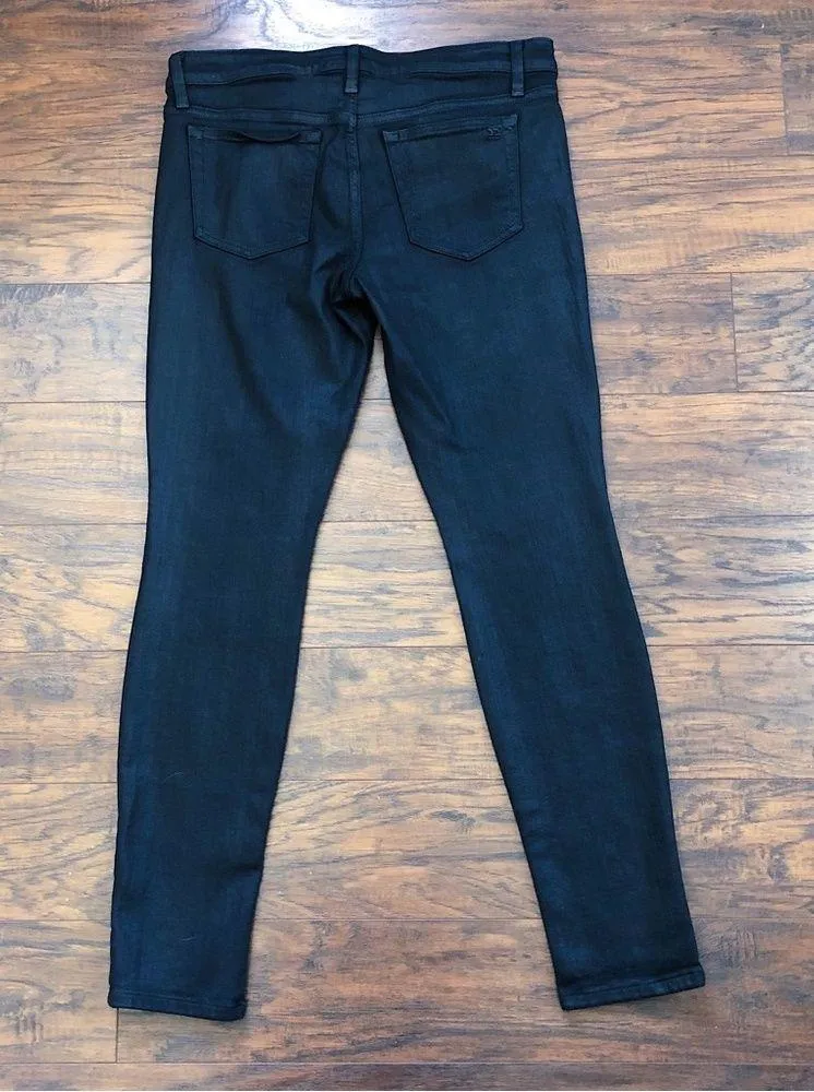 JOE'S • The Skinny jeans Coated Black waxed denim mid rise moto grunge stretch - Image 9