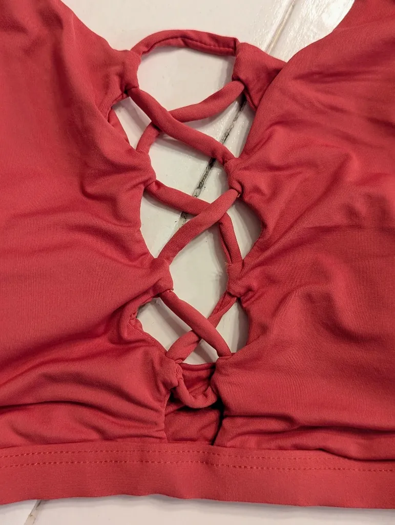 Roxy Auburn Rust Bikini Set – Lace Up Front – Medium – Women's Swimwear  - Image 5