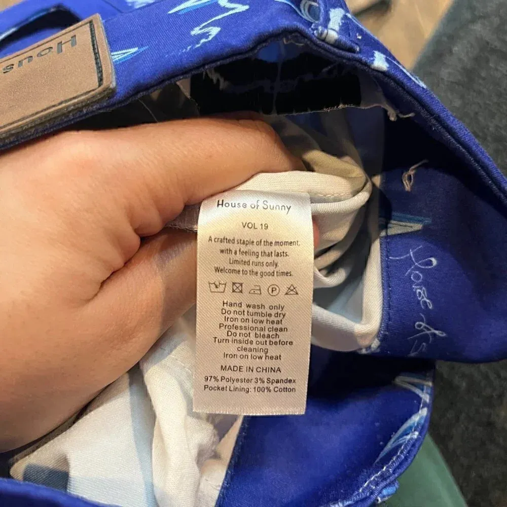 House of Sunny Infinity Party Star Print Boot Cut Flare Pants Blue Size 2 - Image 7