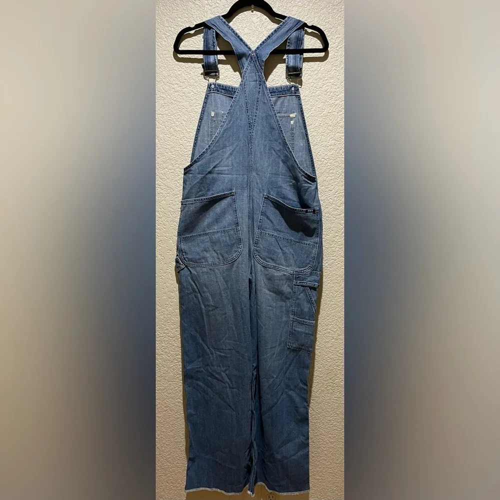 NWT Anthropologie Edwin Sadie Utility Denim Overalls RipTide Size L - Image 5