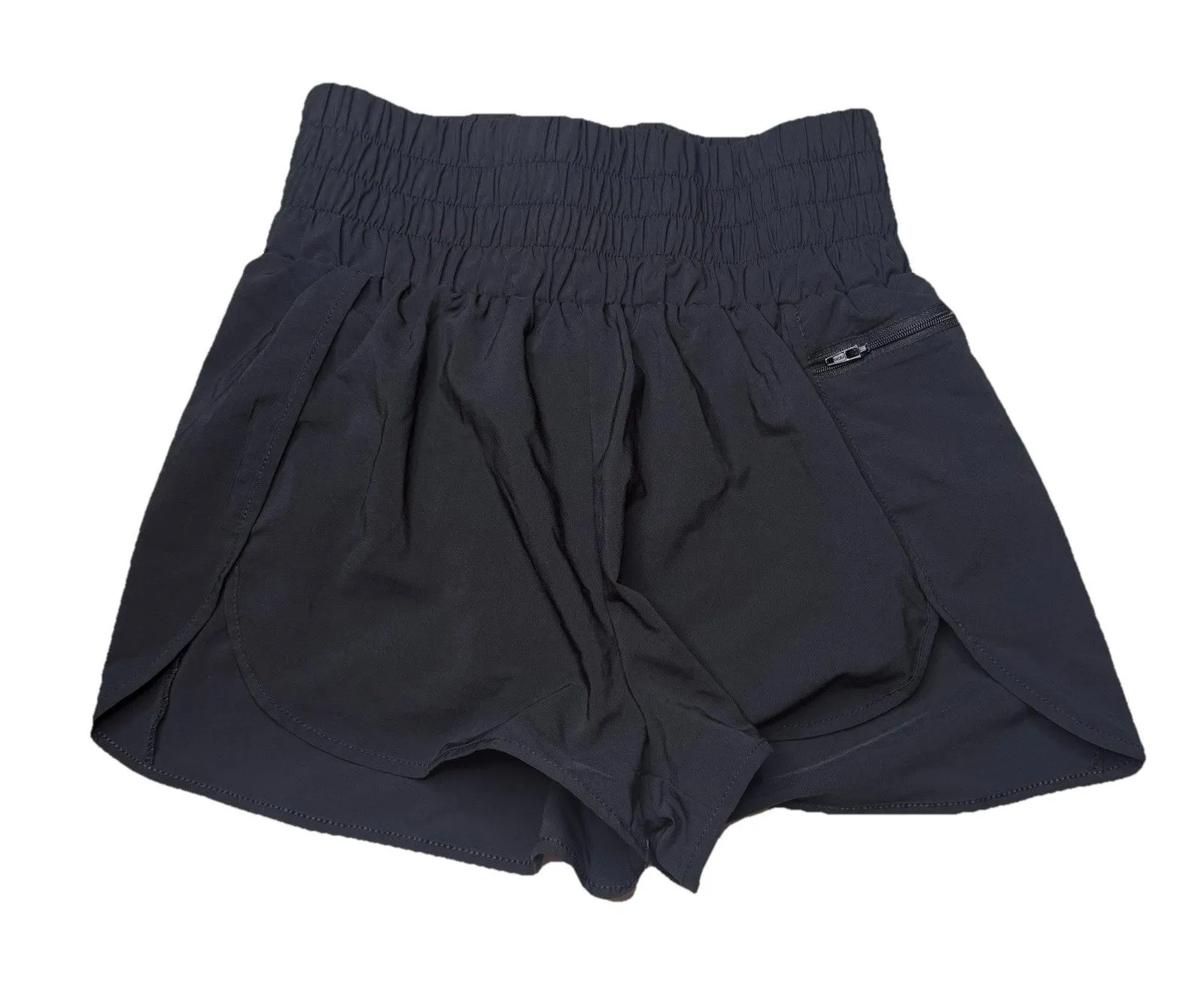 B. Brand Black High Waisted Athletic Pull on Running Shorts Size Medium Womens - Image 1