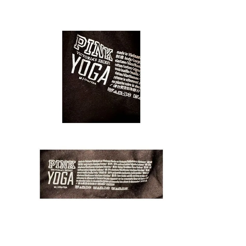 Victoria's Secret Pink Nation Yoga Pants Medium Black Leggings Logo Dog … - Image 12