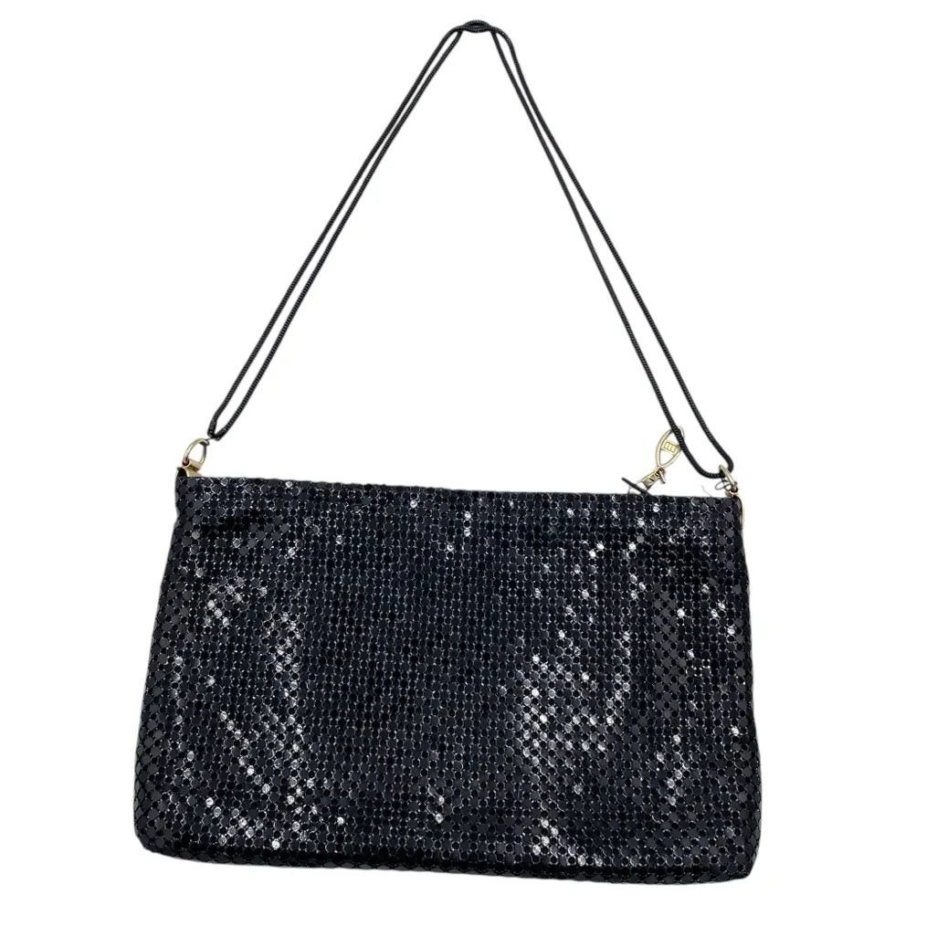 Vintage 80s 90s Metallic Mesh Disc Evening Bag Purse Adjustable Strap Disco Glam Gold - Image 2