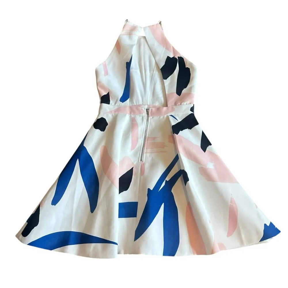 Elliatt Headway Abstract Print Scuba Skater Dress Mini Open Back Size Medium - Image 9