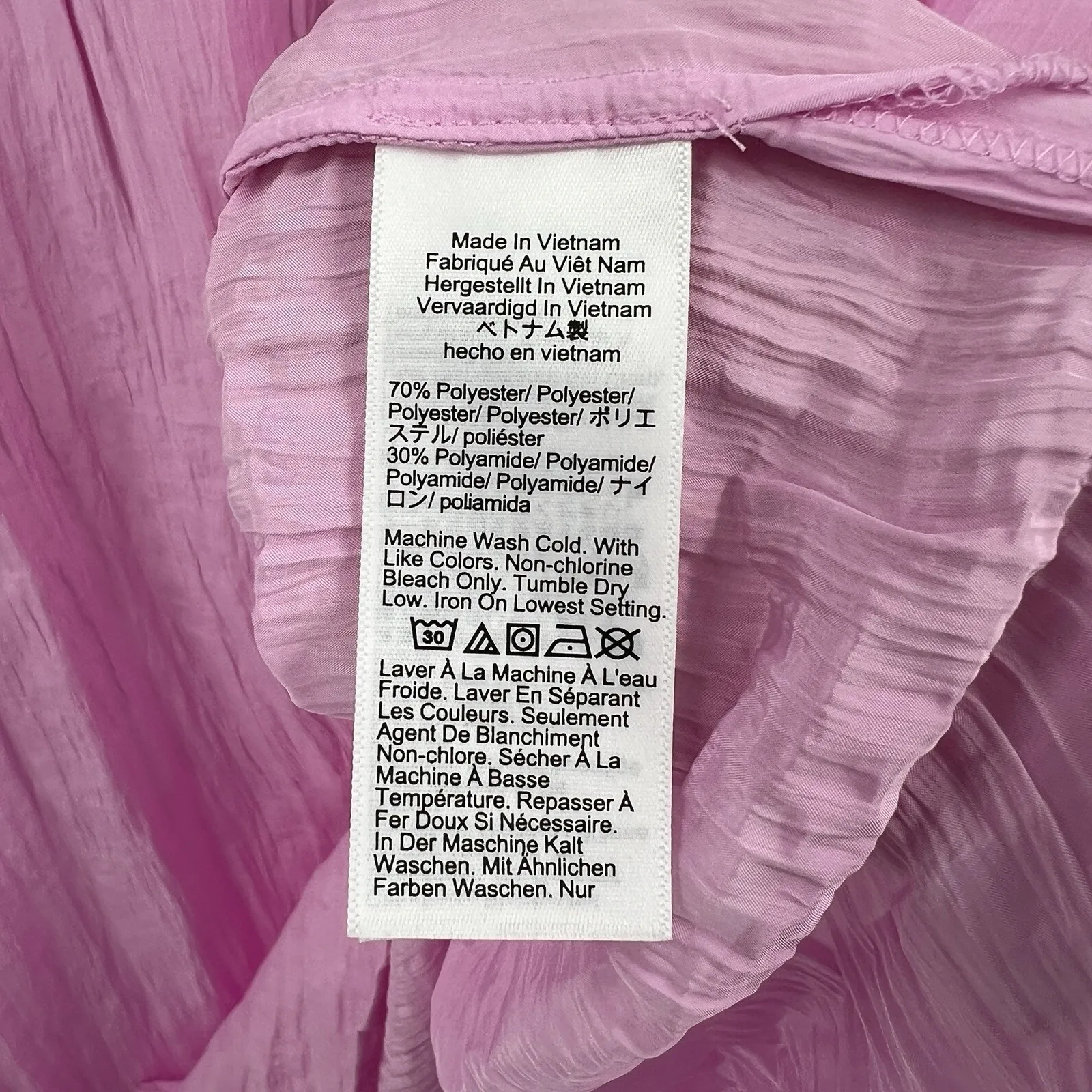 J. Crew Belted Midi Shirt Dress Pink Washed Nylon Crinkle Long Sleeve Size‎ XS - Image 10