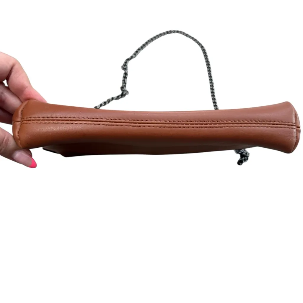 Brooks Brothers Chain Strap Shoulder Bag Brown Caramel Leather Minimalist - Image 13