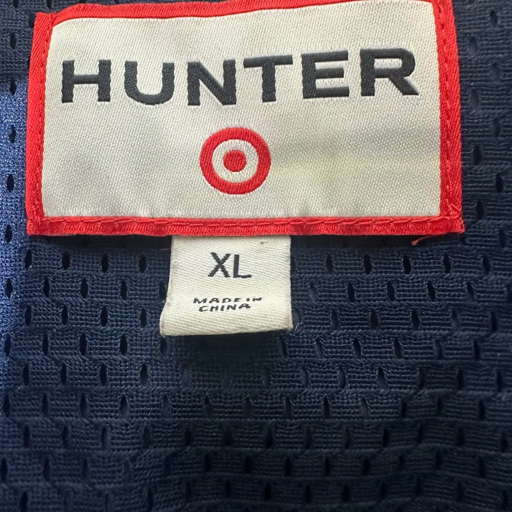 Hunter Brand Full Zip XLarge Hooded Navy Windbreaker Vest Jacket - Image 7