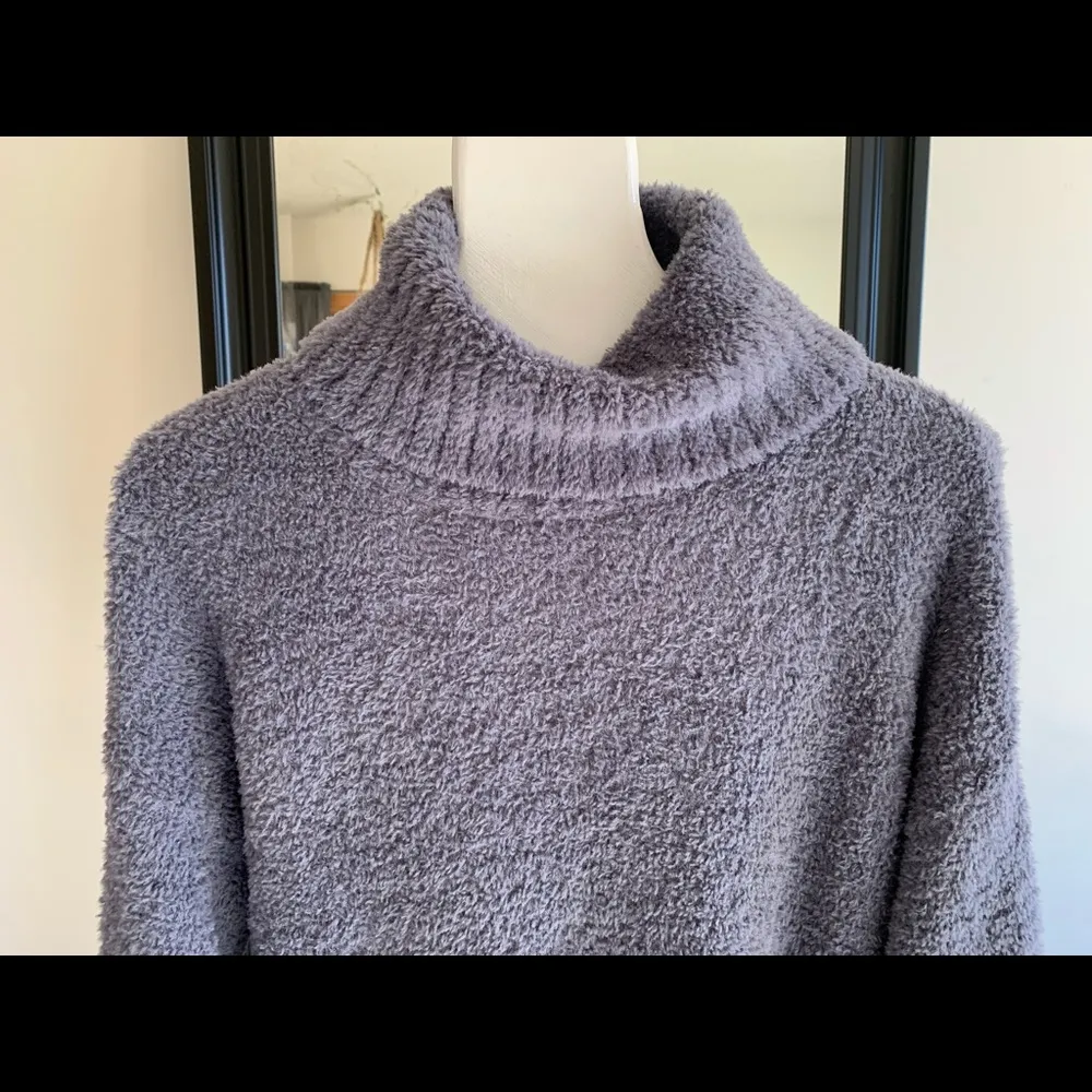 Soft Gray Blue Turtleneck Sweater - Image 2