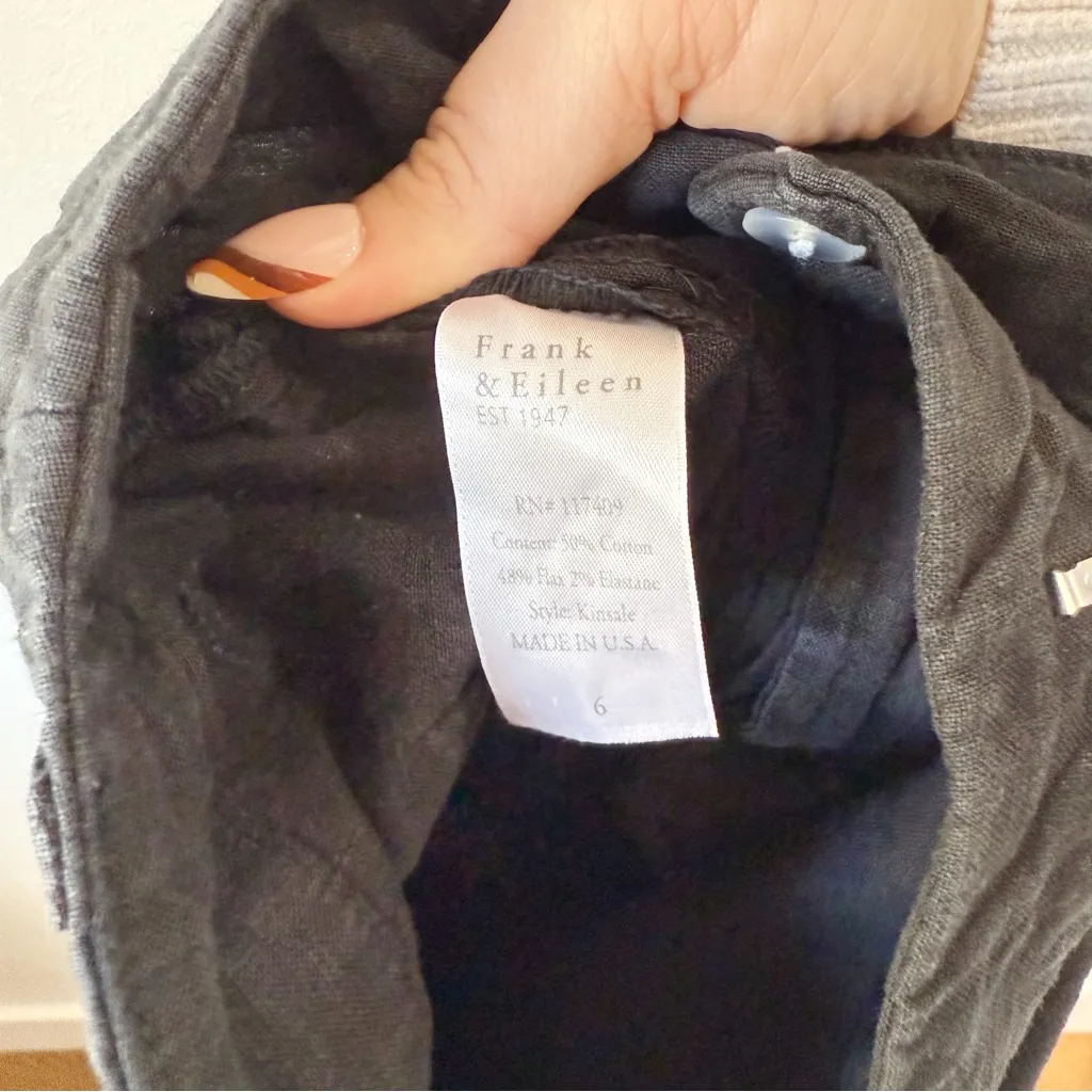 Frank & Eileen Kinsale Pant In Black Sz 6 - Image 6