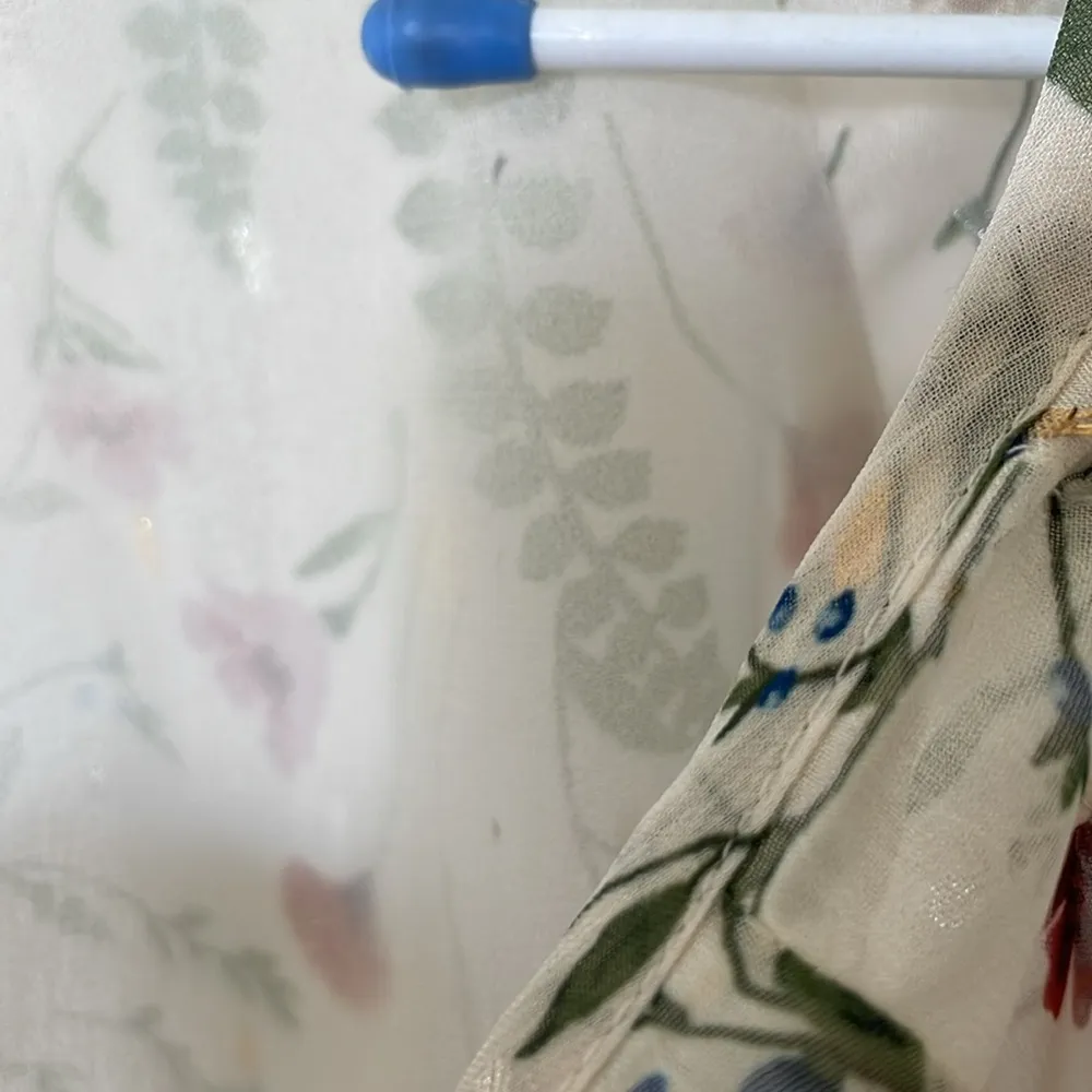 Joie Neema ruched floral print fil coupe georgette blouse - Image 8