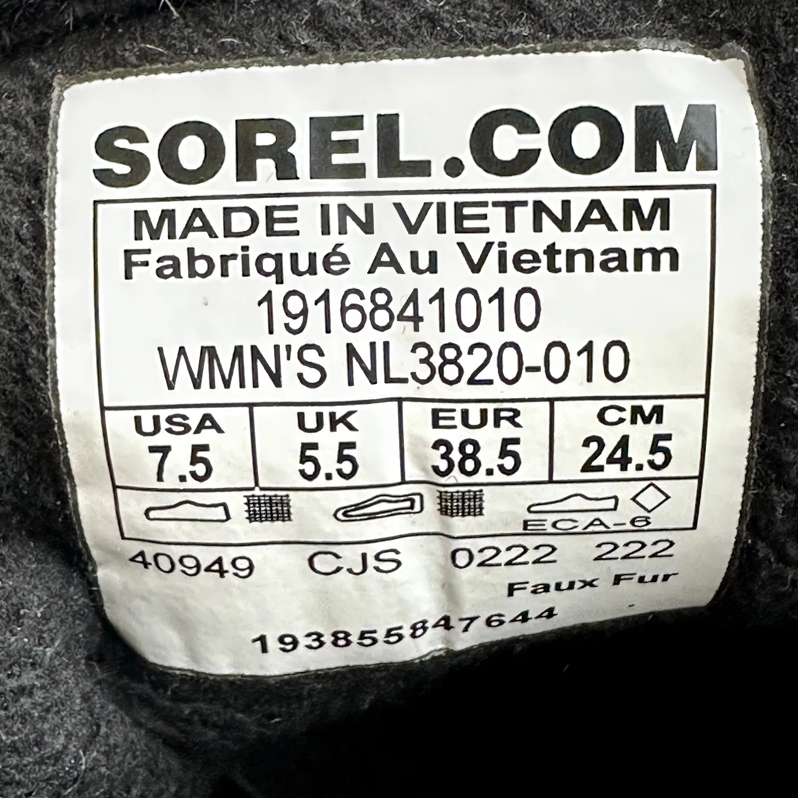 Sorel Whitney II Winter Snow Boots Puffer Lace Up Faux Fur Waterproof Black 7.5 - Image 6