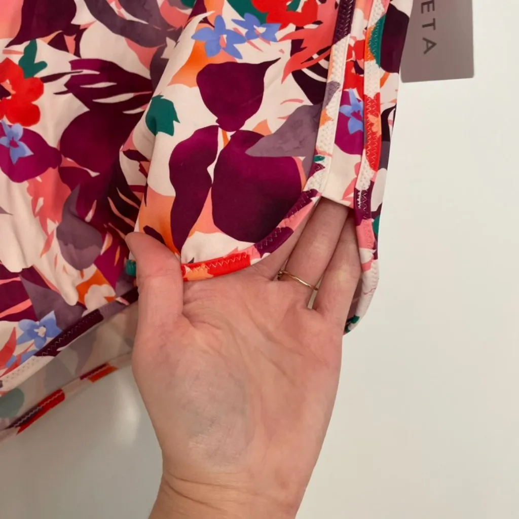 NEW NWT ATHLETA Surge Swim Shorts Daybreak Tropic Multi Tropical Floral Swimwear - Image 7