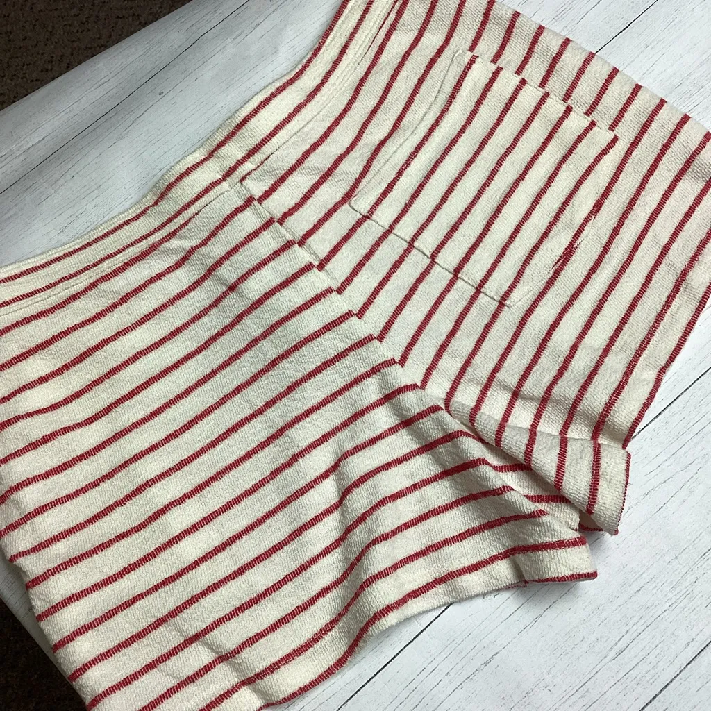 NWT aerie Red and Ivory Striped Shorts Size Medium - Image 9