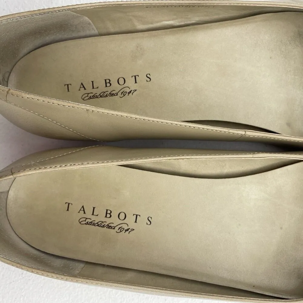 Talbots Size 10 Finata Buckle Flat Leather Beige Sesame Ballet Round Toe Detail - Image 7