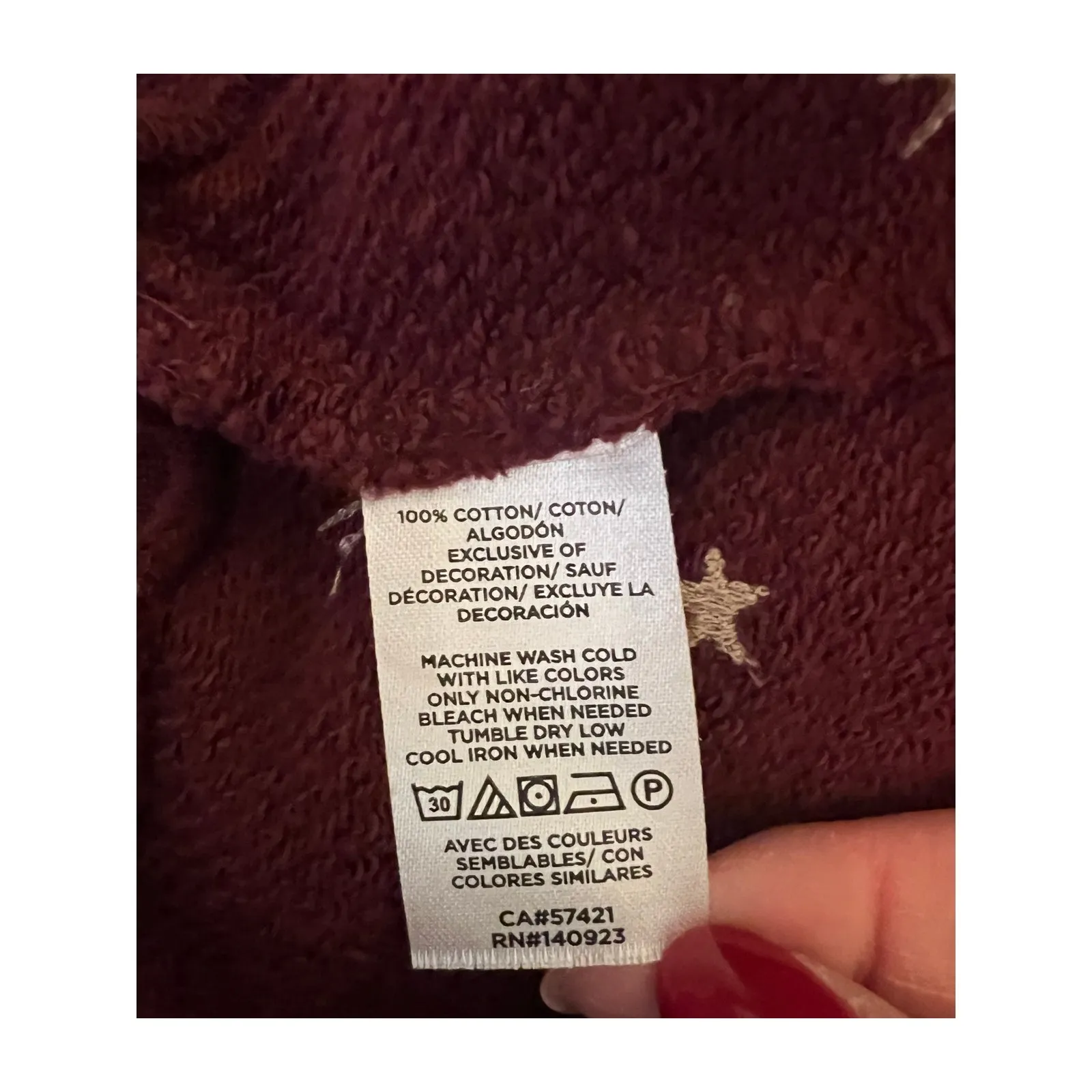 Lou & Grey deep burgundy sweatshirt with stars & shooting star print Size XXL - Image 6