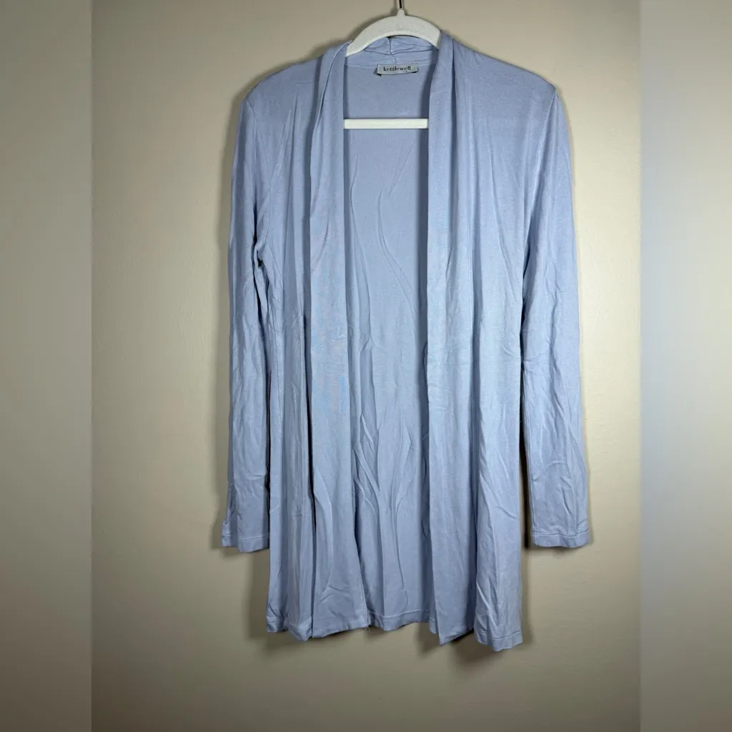 Kettlewell Sz S Long Open Front Wrap Cardigan Periwinkle Blue - Image 9