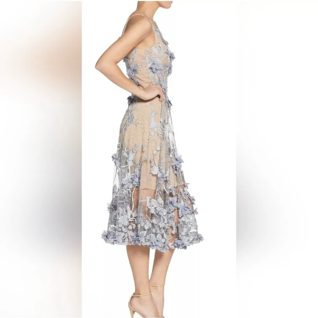 New! Dress the Population Audrey Embroidered Fit & Flare Dress Sz XXS $298 - Image 3