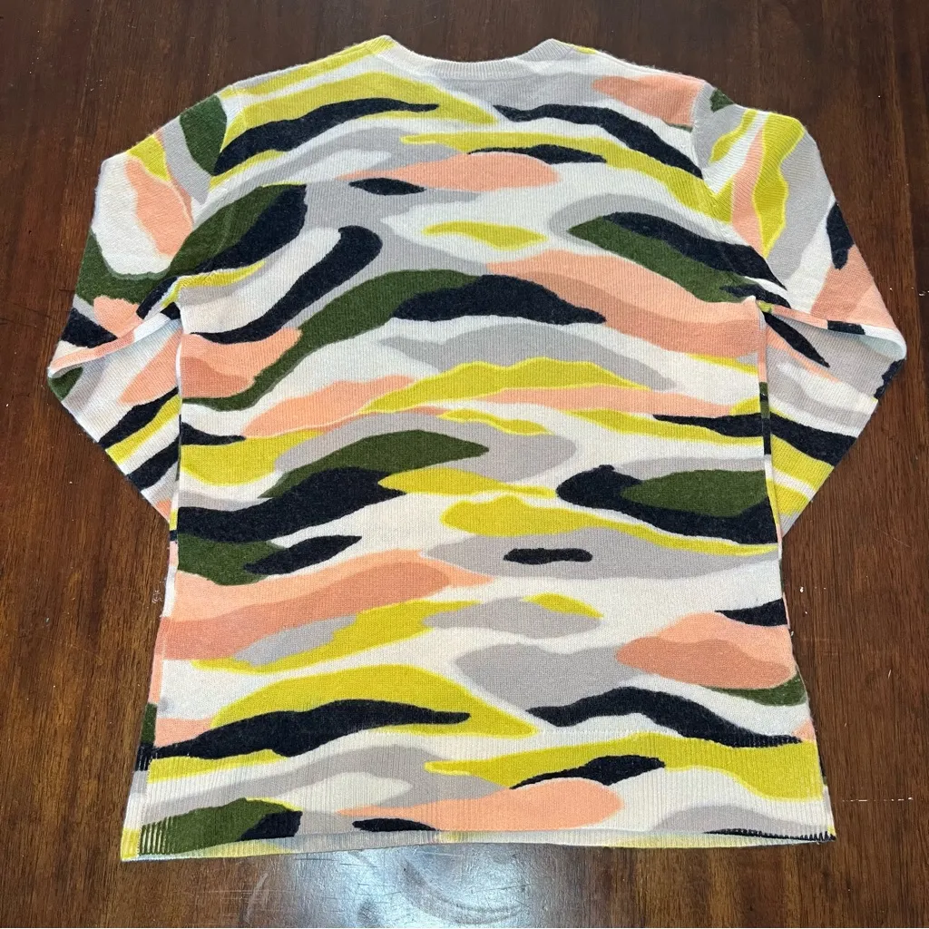Equipment Femme Women’s 100% Cashmere Multicolored Camo Crewneck Sweater Size XS - Image 5