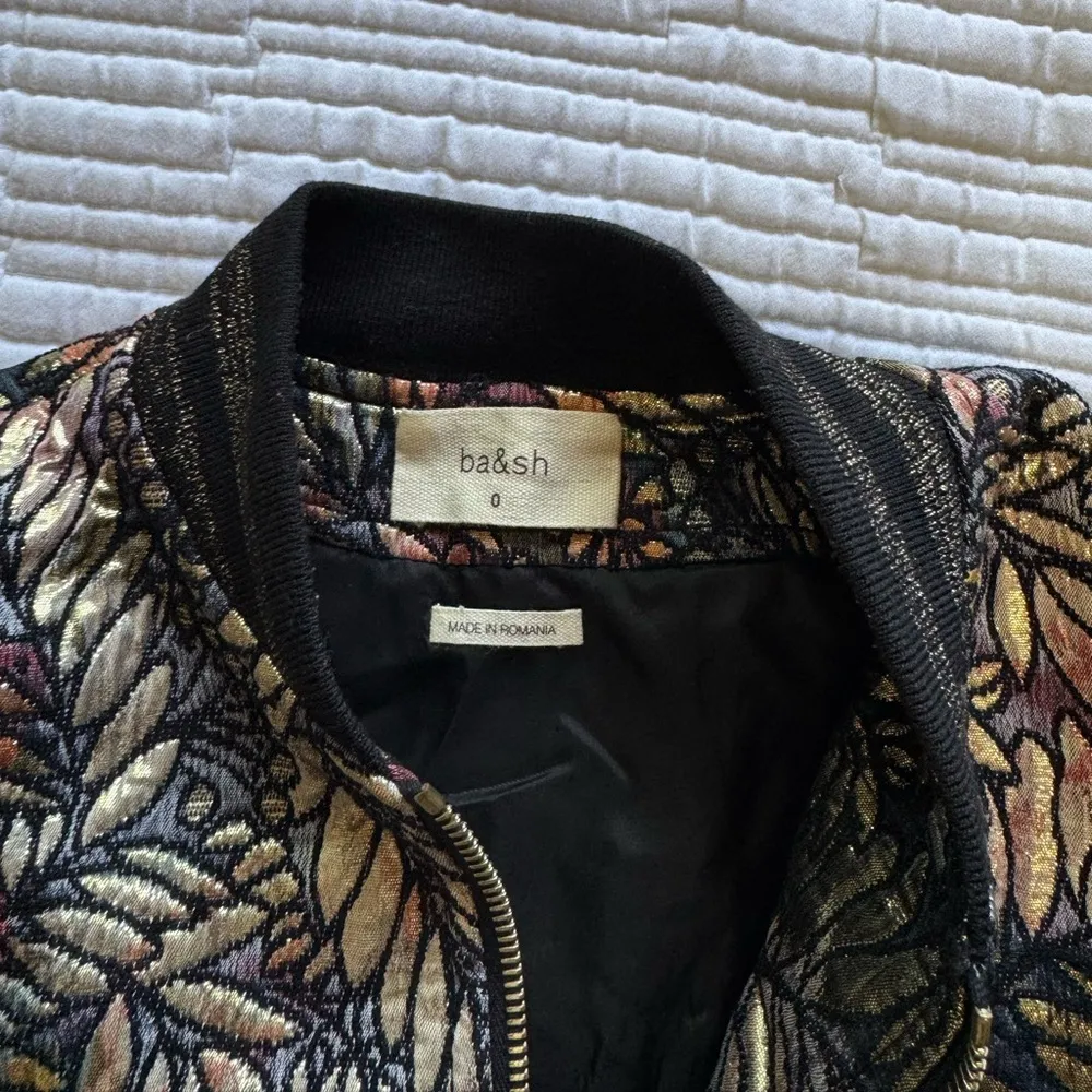 Ba&sh Santiago Metallic Jacquard Bomber Jacket - Image 9