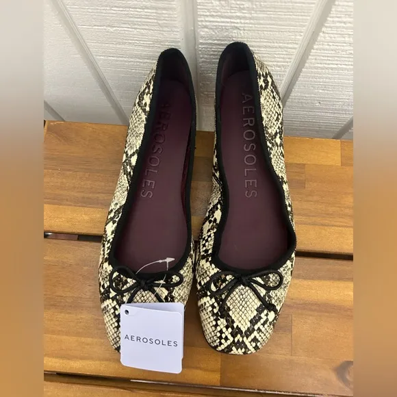 NWT AEROSOLES Womens Catalina Ballerina Flat - Snake Print - Image 2