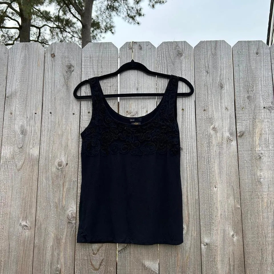 Y2k black Whimsygoth tank by grace‎ elements size small - Image 2