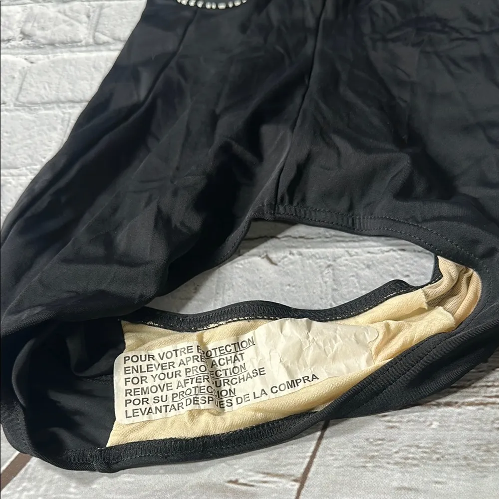 Sears Tropical Escape One Piece Plunge Black White Swimsuit size 10 NEW women’s - Image 7