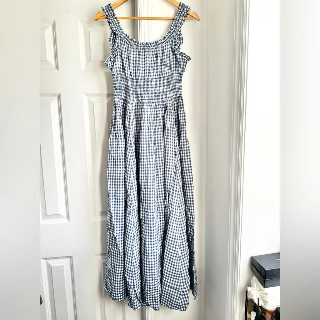 NWT Doen Emmaretta Dress in Gingham Blue Size M - Image 4