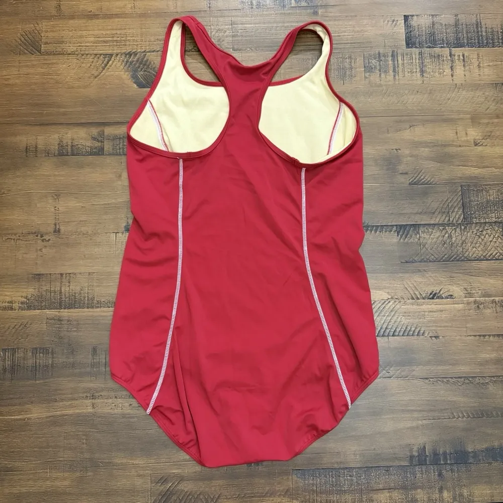 Lands End Women's Size 14 One Piece Red Swimsuit - Image 3