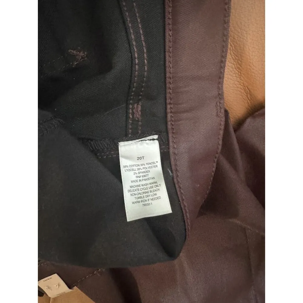 NWT A.N.A Burgundy Coated High Rise Skinny Pants Women’s Size 20T - Image 7