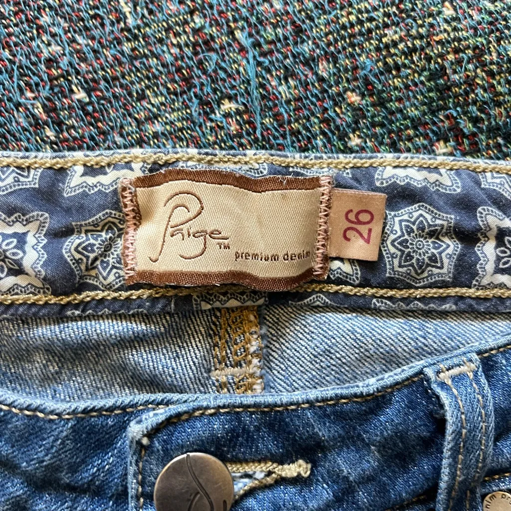 Paige Silver Lake High Rise Denim Cutoff Shorts Size 26 Y2K Blue Vintage Stretch - Image 14