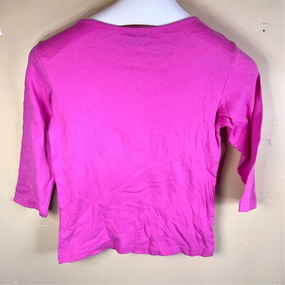 Lilly Pulitzer Women's Pink‎ 3/4 Sleeve Boat Neck Blouse Size Small Travel Wear - Image 5
